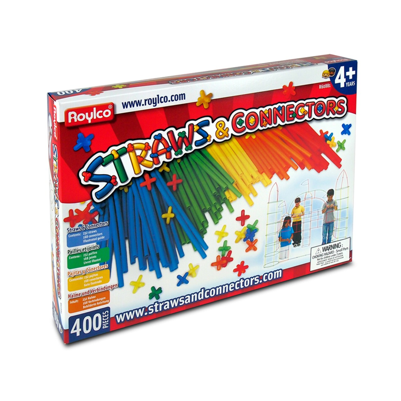 Straws & Connectors 400 pcs – Build & STEM Construction Kit for Kids